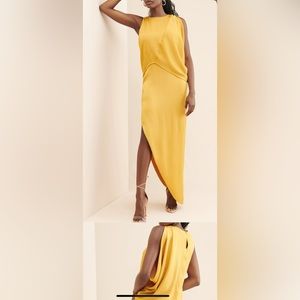 Halston Heritage Fool’s Gold Draped Gown- Size 4